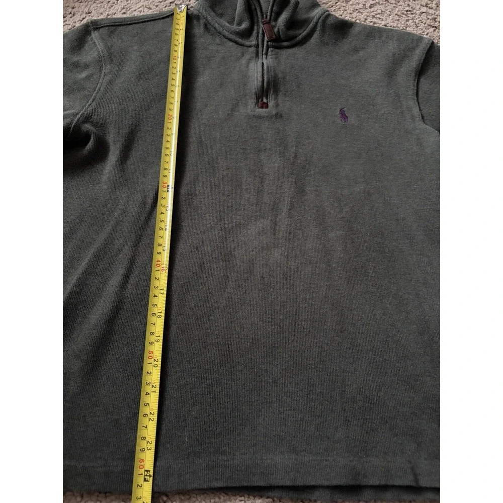 Polo Ralph Lauren Quarter Zip Pullover Sweater Green Pony Logo Medium JBHS